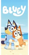 Modro-béžová bavlnená detská osuška 70x140 cm Bluey "Beach" – Jerry Fabrics
