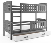 Poschodová posteľ KUBO 190x90 | grafitová - biela