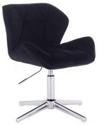 LuxuryForm DESIGN Stolička MILANO VELUR na striebornom kríži - čierna