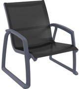PACIFIC LOUNGE záhradné kreslo s podrúčkami dark grey