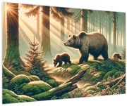 Obraz - Medvede v lese (90x60 cm)