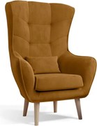 Moderné kreslo ARTUR, horčicová (Monolith 48)