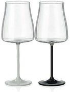 Crystalex poháre Black White stems 400 ml 2 ks