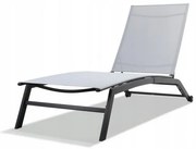 Polohovateľné záhradné lehátko svetlosivej farby