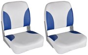 Lodné sedadlá 2 ks sklopné operadlo s modro-bielym vankúšom 41x36x48 cm 279103