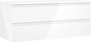 Mexen Orio, kúpeľňová skrinka 120 cm s hornou časťou, 2 zásuvky, biela lesklá, 91A10-12047-2-BFFC00