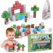 MULTISTORE Magnetická stavebnica pre deti 100 kusov kociek