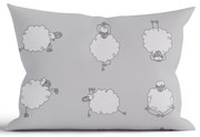Bavlnená obliečka na vankúš Renforcé 50 × 70 cm - Ovečky Morning Yoga sivá