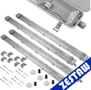 SADA 4 hermetických svietidiel Philips LED 2x128 cm trubicové svietidlo do garáže a dielne