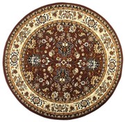 Sintelon, Kusový koberec Teheran Practica 59 / DMD kruh, 160x160 (priemer) kruh, hnedá, chodba / predsieň