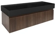 Kúpeľňová skrinka s umývadlom SAT Evolution 118x30x44,8 cm matný orech SATEVO120NAU2B
