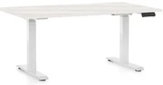 Výškovo nastaviteľný stôl OfficeTech C, 120 x 80 cm, biela podnož, biely jaseň