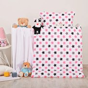 Obliečky bavlnené Hviezdičky ružové EMI, Detský set 90x130 + 45x65