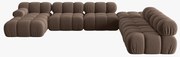 Micadoni Bellis modulová zamatová sedačka - Tmavohnedá, Pravá