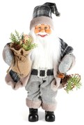 VIANOČNÁ FIGÚRKA SANTA 40 CM SIVÁ