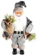 VIANOČNÁ FIGÚRKA SANTA 40 CM SIVÁ