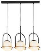 Jupiter 1916 - Luster na lanku ROSSO 3xE27/15W/230V čierna