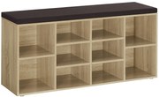 Dekorstudio Skrinka na topánky s tmavohnedým sedákom - dub sonoma - LHS010X11