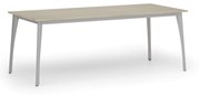 Rokovací stôl PRIMO OMEGA, 2000 x 900 mm, sivá podnož, dub prírodný