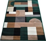DY Zelený koberec s geometrickým vzorom Alfa 18 Rozmer: 80x150 cm