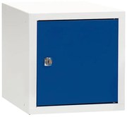 Odkladacia skrinka CUBE, modrá / biela, 270x270x350 mm