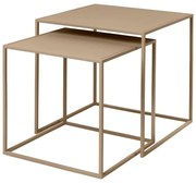 Béžové kovové konferenčné stolíky v súprave 2 ks 40x40 cm Fera – Blomus