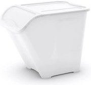 Biely plastový úložný box s vekom 55x39x46 cm All In Box – KIS
