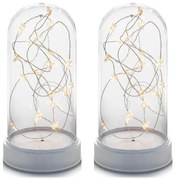 Sada vianočných svetelných kupolí 20 LED, teplá biela, 2 ks