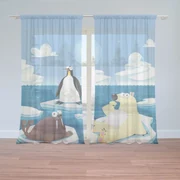 Sablio Záclony Ľadové zvieratká: 2ks 150x250cm