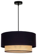 Duolla - Luster na lanku BOHO 1xE27/15W/230V pr. 45 cm čierna/ratan