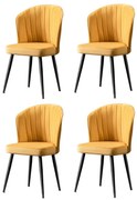 Súprava jedálenských stoličiek Rubi Yellow and Black, 4 ks