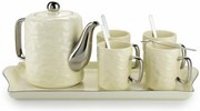 Čajový/kávový set Selena Silver Cream