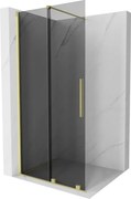 Mexen Velar sprchová zástena posuvná Walk-in 70 x 200 cm, grafit 8 mm, zlatá brúsená - 871-070-000-43-55