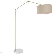 Stojaca lampa zlatá so svetlohnedým tienidlom 50 cm nastaviteľná - Editor
