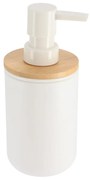 Dávkovač mydla Besson, biela/s drevenými prvkami, 300 ml