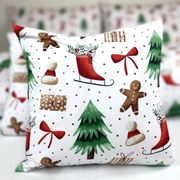 Vianočná obliečka na vankúš Perník – 100 % bavlna, sviatočný dizajn, viac rozmerov Veľkosť: 50x50 cm