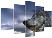 Obraz - Vlčia hlava (150x105 cm)