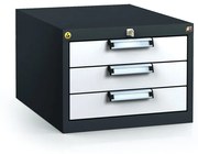 Alfa 3 Antistatický závesný ESD box pre pracovné stoly 351 x 480 x 600 mm, 3 zásuvky