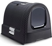 Curver RATTAN Toaleta pre mačky, tmavosivá