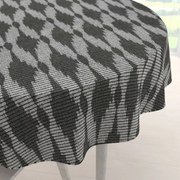 Biante Dekoračný okrúhly obrus Leona LN-048 Tmavo sivé obrazce a pásiky Ø 100 cm