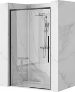 Rea Solar Black, posuvné sprchové dvere 90 x 195 cm, 6mm číre sklo, čierny profil, REA-K6319