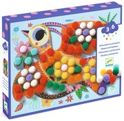 Výtvarná hra - koláž z brmbolcov - vtáčiky