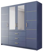 Skriňa  Bali D4 Modrá/zrkadlo