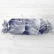 Biante Vankúš valec bonbon Sandra SA-414 Biele abstraktné páperie na modrom 15x40 cm