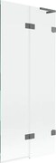 Mexen Lunar L, 2-krídlová vaňová zástena pravá 80 x 150 cm, číre sklo, grafitová, 897L-080-100-95-00-P