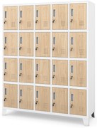 Kovová skriňa do dielne ROBERT, 1360 x 1720 x 450 mm, Eco Design: biela/dub sonoma