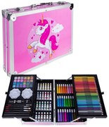 Maaleo Maliarska súprava maľovanie v duralovom kufríku 145 ks ružový jednorožec