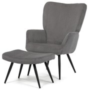 Relaxačné kreslo s podnožkou L7285 GREY6, sivé