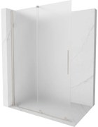 Mexen Velar, sprchová zástena s posuvnými dverami Walk-in 130 x 200 cm, 8mm sklo námraza, brúsená oceľ, 871-130-000-33-97