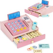 MULTISTORE Drevená detská pokladňa so skenerom a kartou